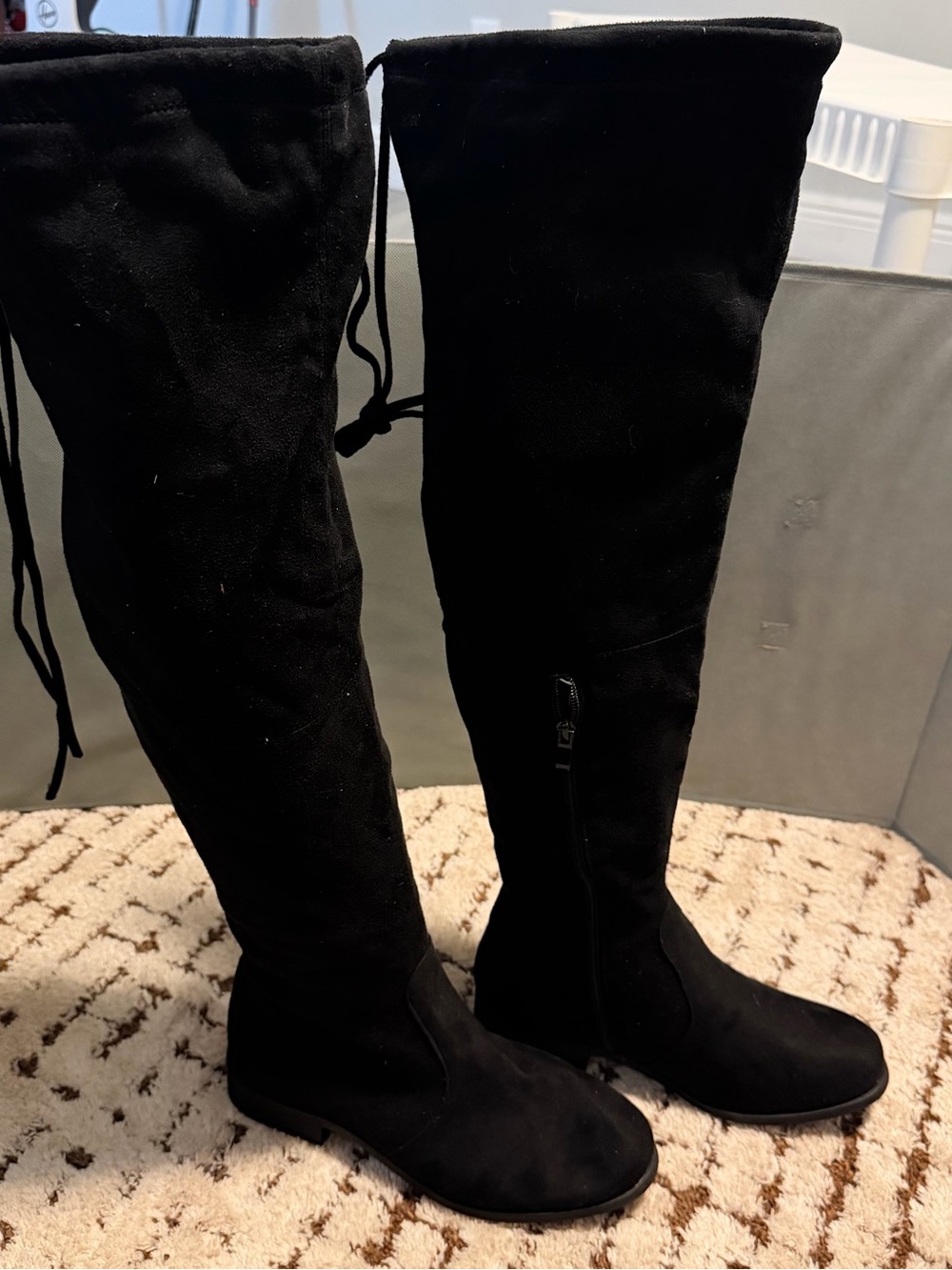 Women's Black Over-the-Knee Suede Boots